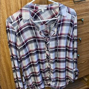Long sleeve flannel blouse